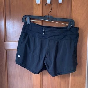 Lululemon black running shorts